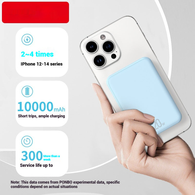 Portable Mobile Power Bank – Magnetic Wireless Charger with Fast Charging Support