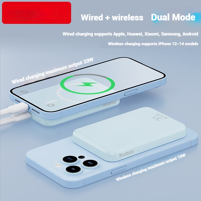 Portable Mobile Power Bank – Magnetic Wireless Charger with Fast Charging Support
